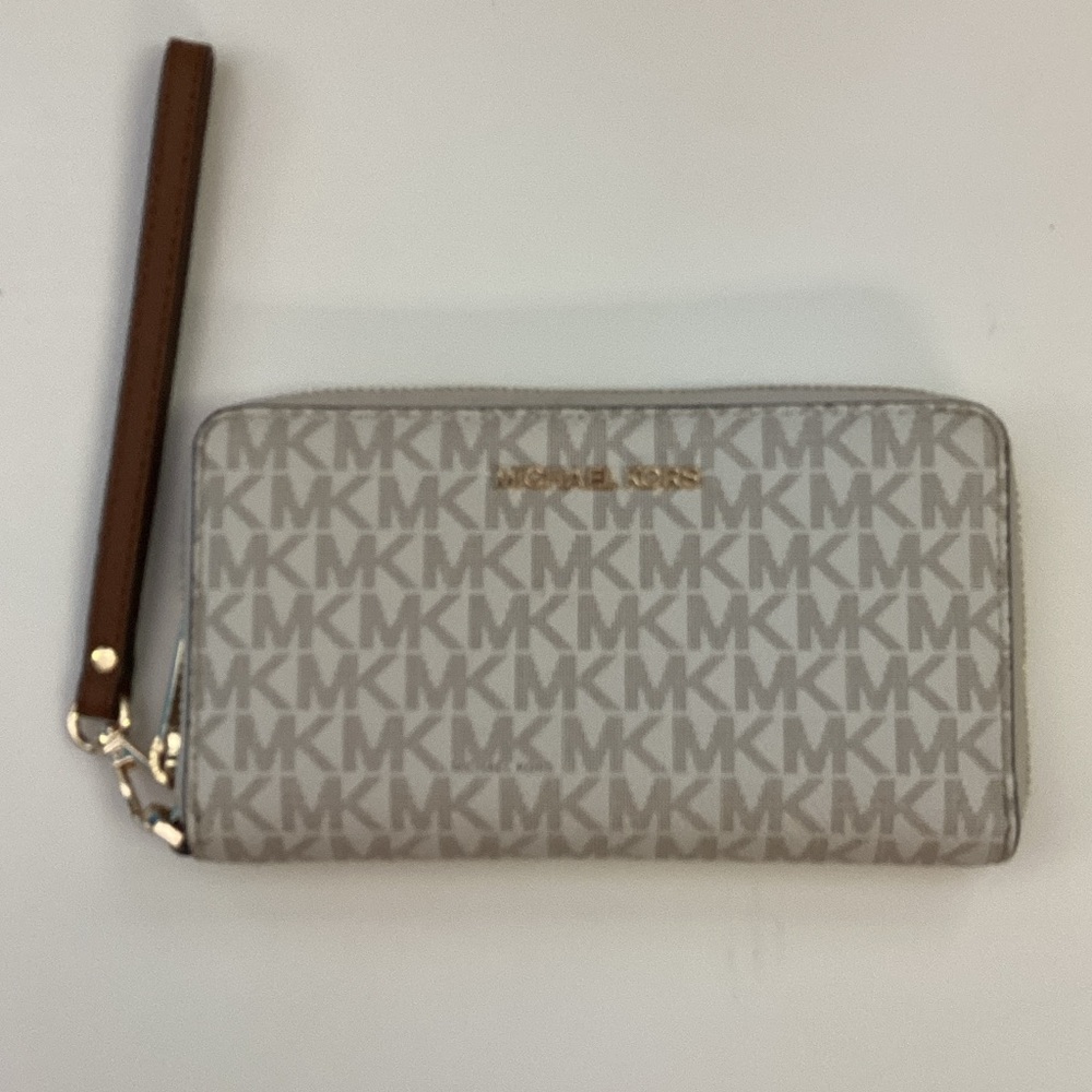 Michael Kors Monogram Gray Wristlet